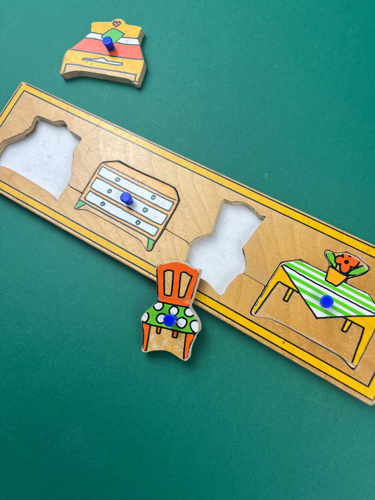 Puzzle en bois vintage