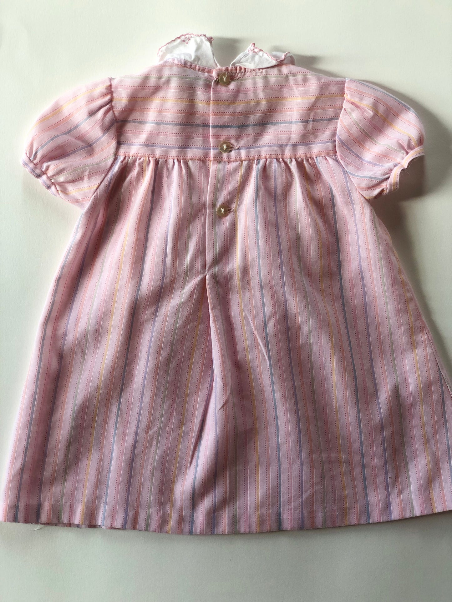 Robe manches courtes rose vintage Alphabet 12 mois