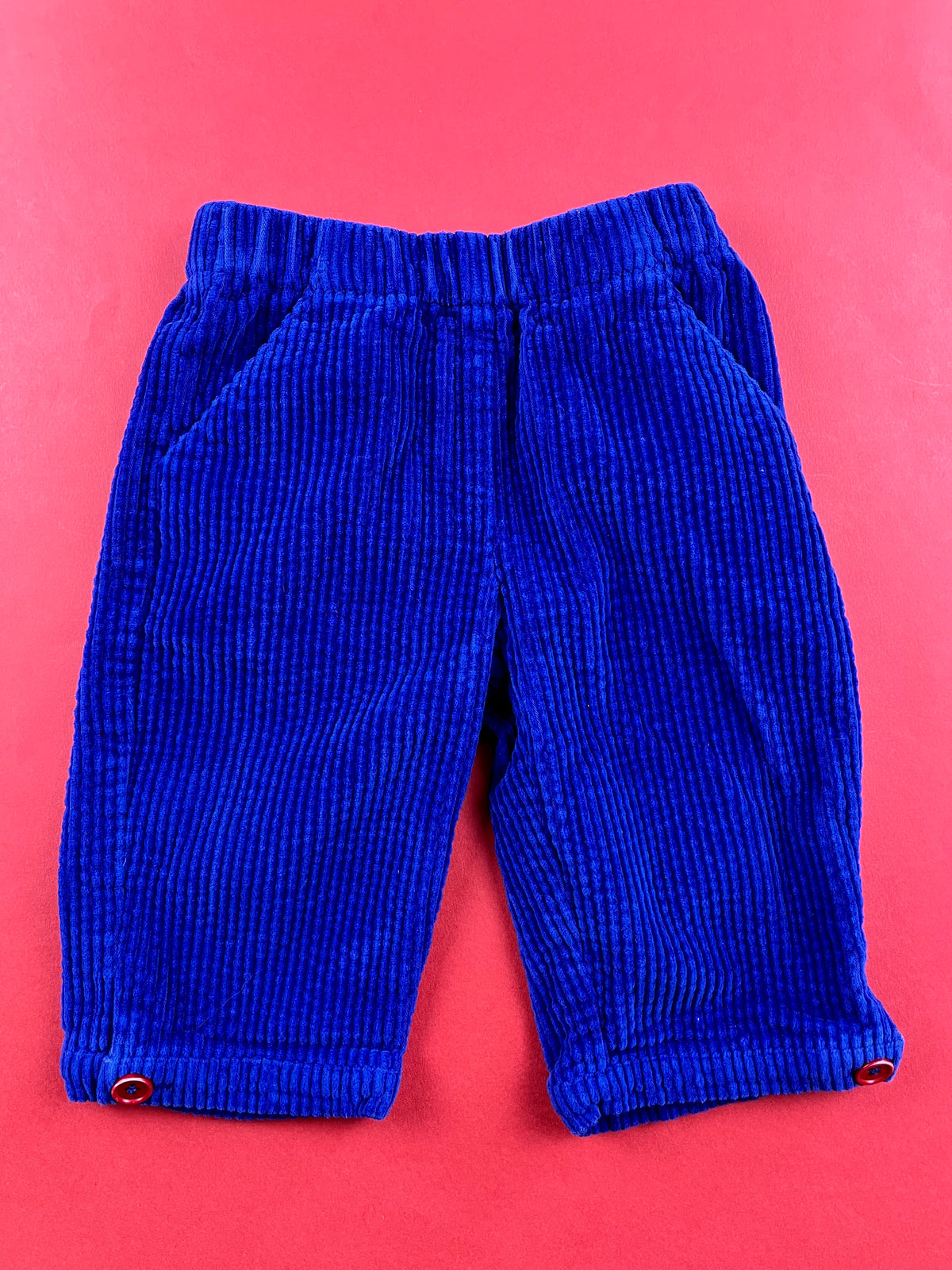 Pantalon en velours côtelé bleu DA/DA x Monoprix 12/18 mois