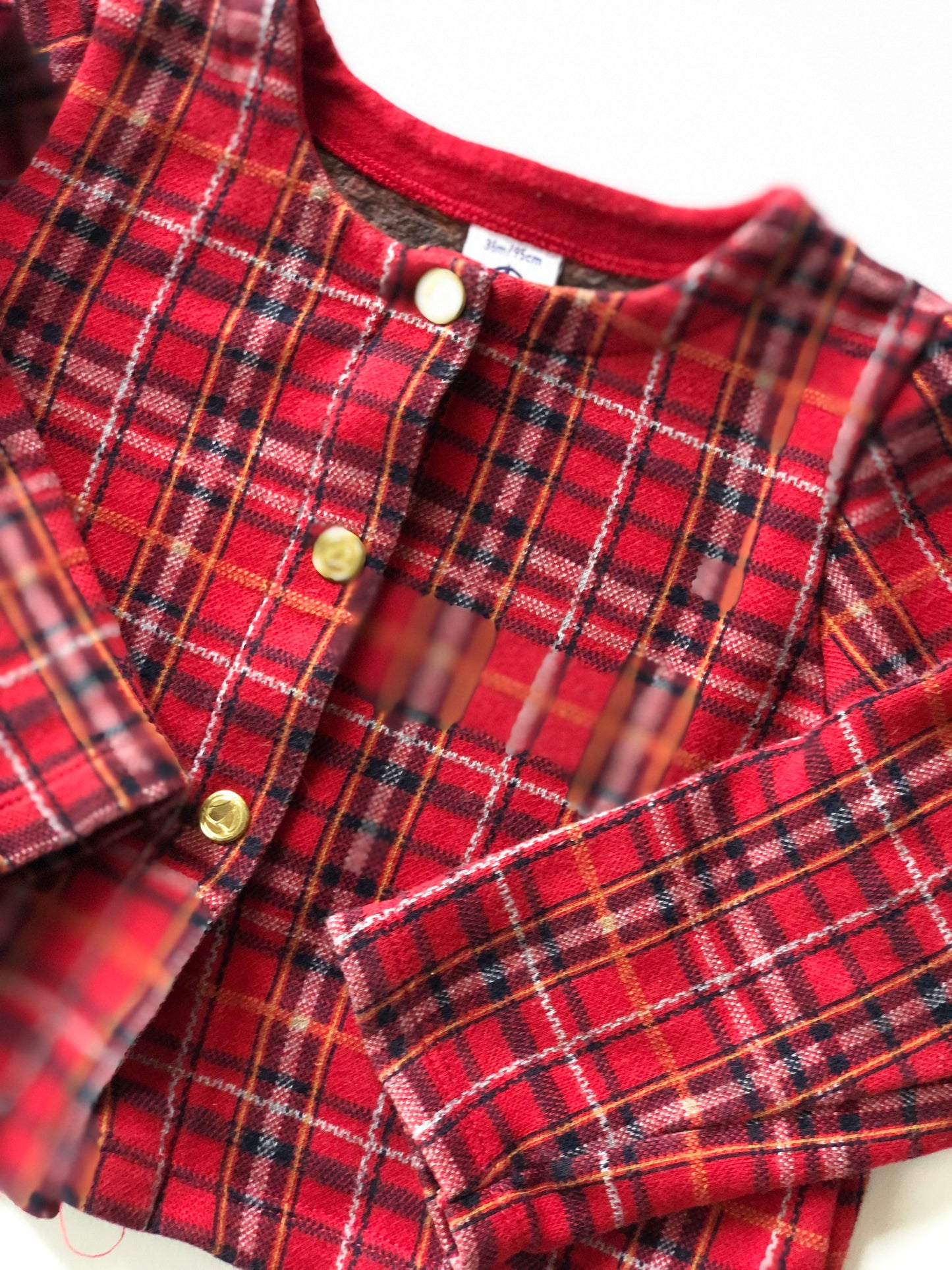 Veste tartans rouge Petit Bateau 3 ans