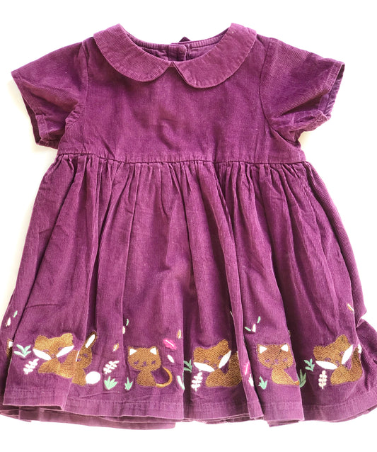 Robe en velours côtelé violette Du Pareil Au Même 18 mois