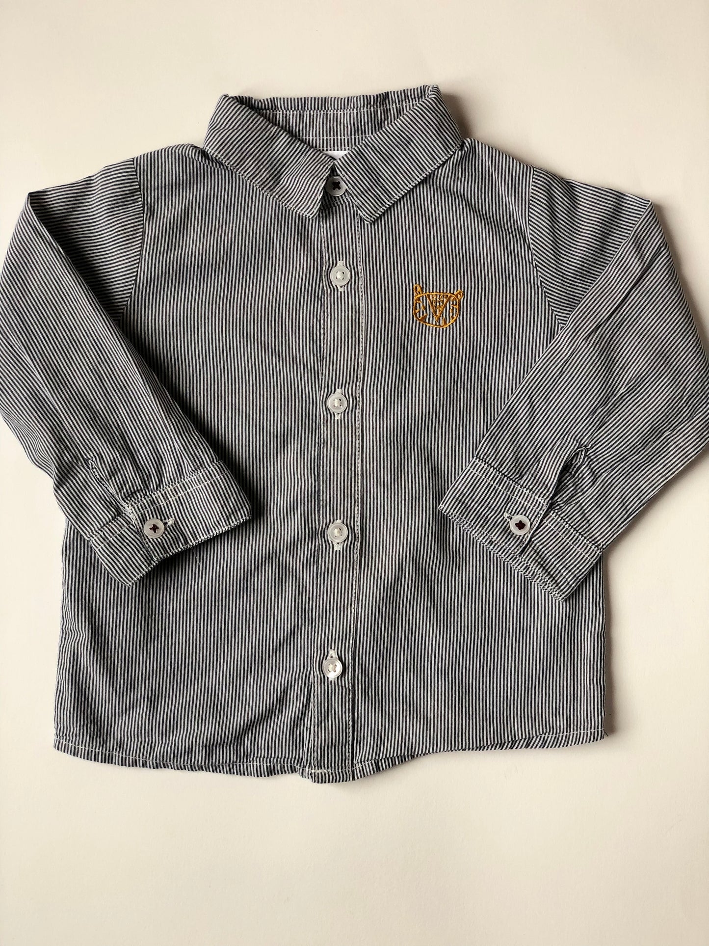 Chemise à rayures bleu et blanc Grain de blé 9 mois