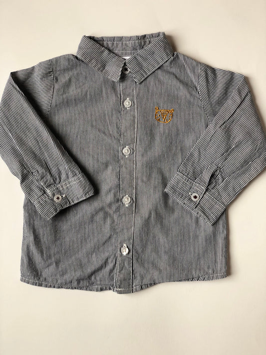 Chemise à rayures bleu et blanc Grain de blé 9 mois