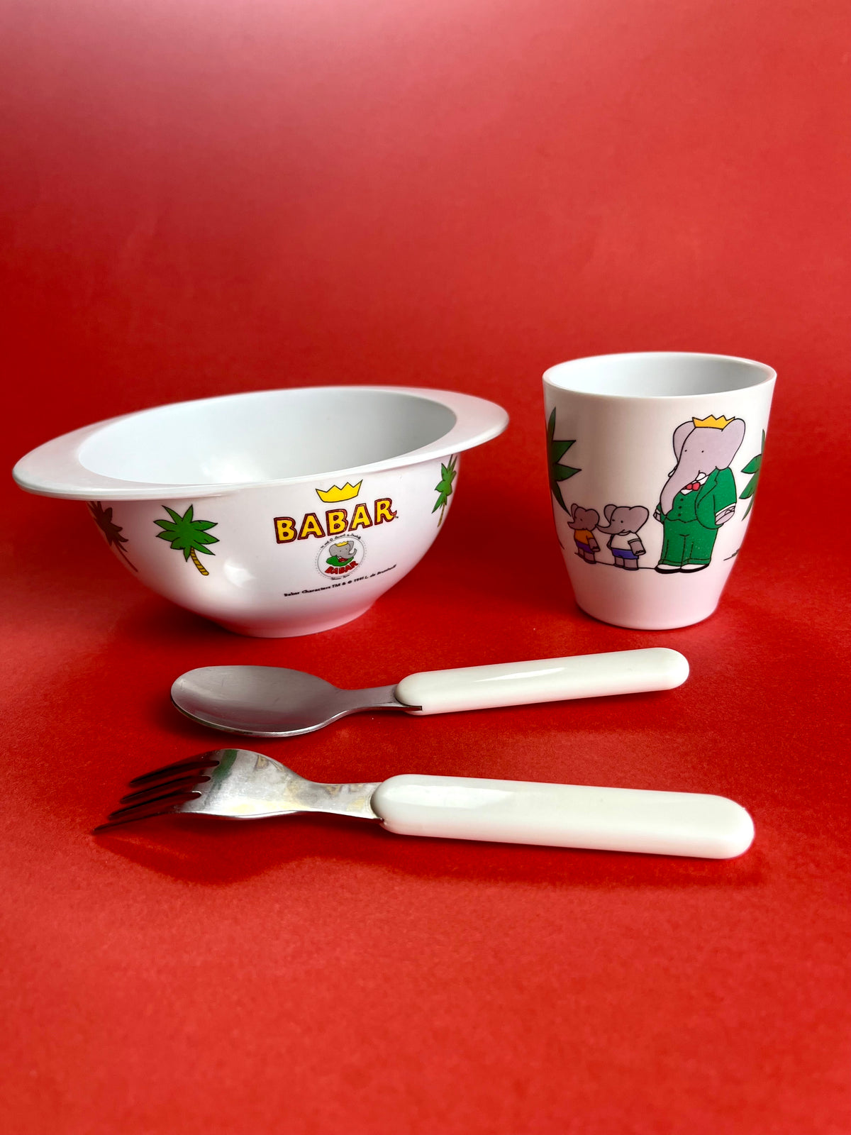 Ensemble bol et tasse vintage Babar