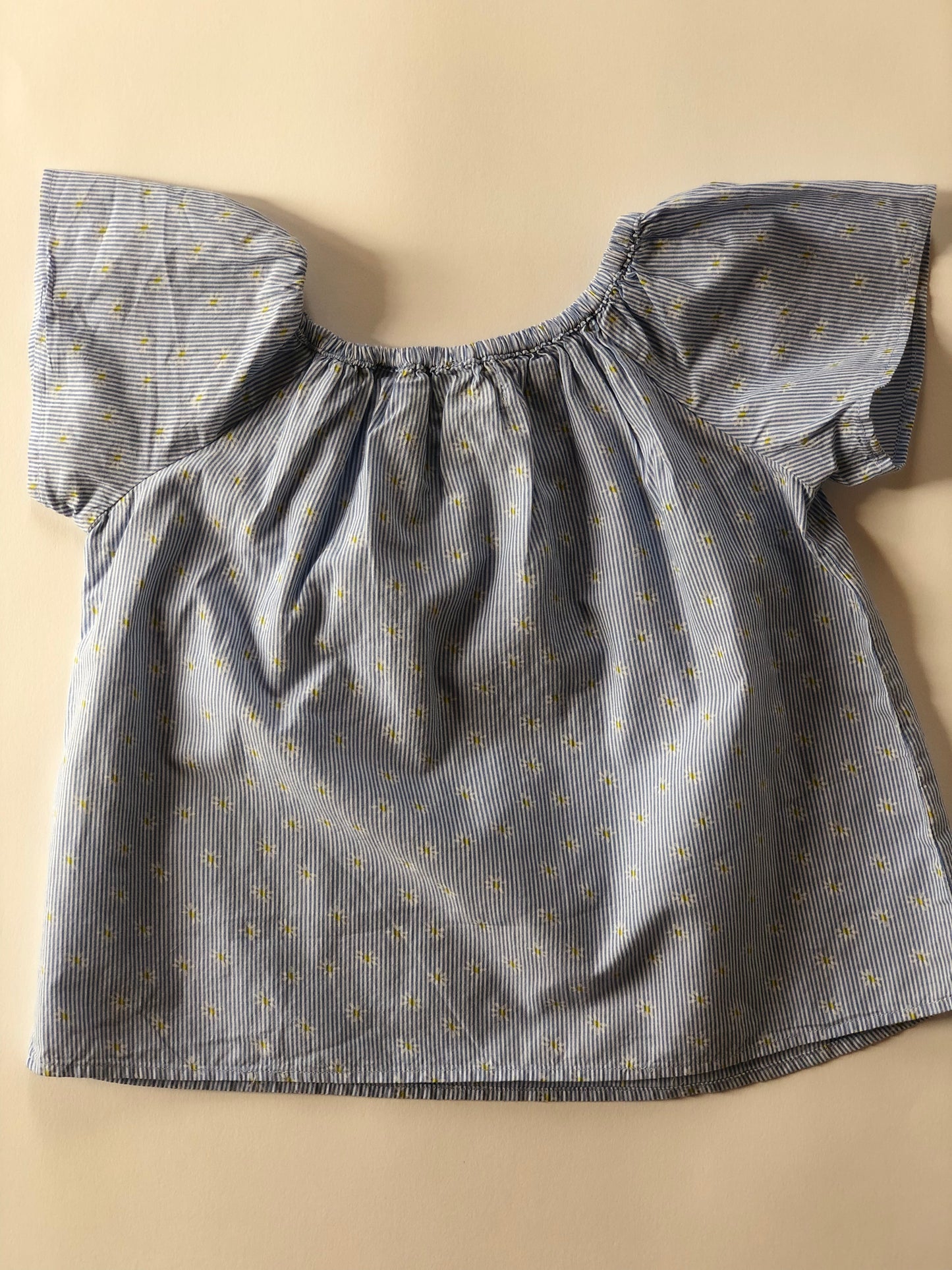 Tee-shirt manches courtes rayé et fleurs Zara 4 ans