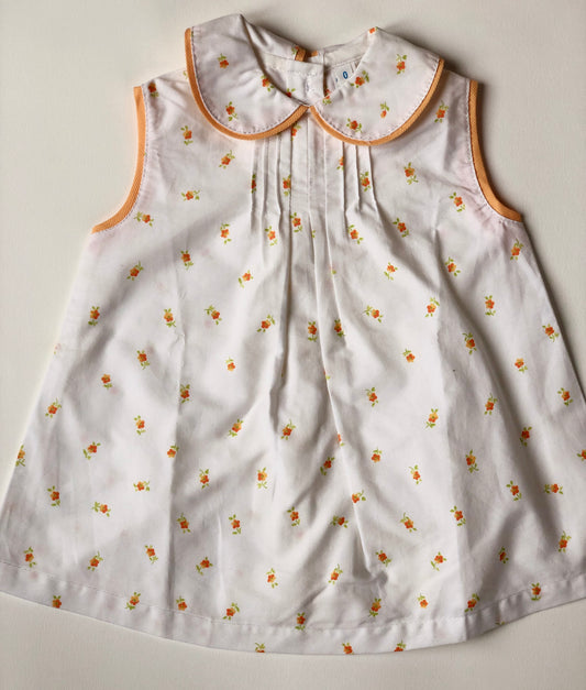 Robe sans manche blanc à fleurs vintage 3 mois