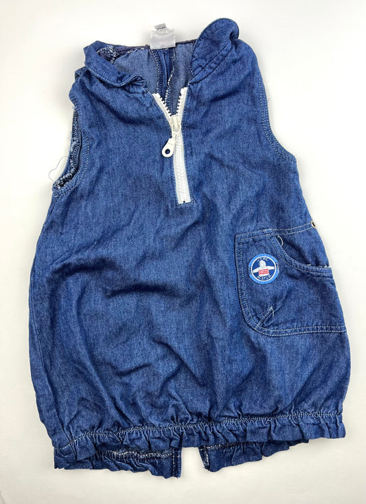 Robe bleue vintage Absorba 12 mois