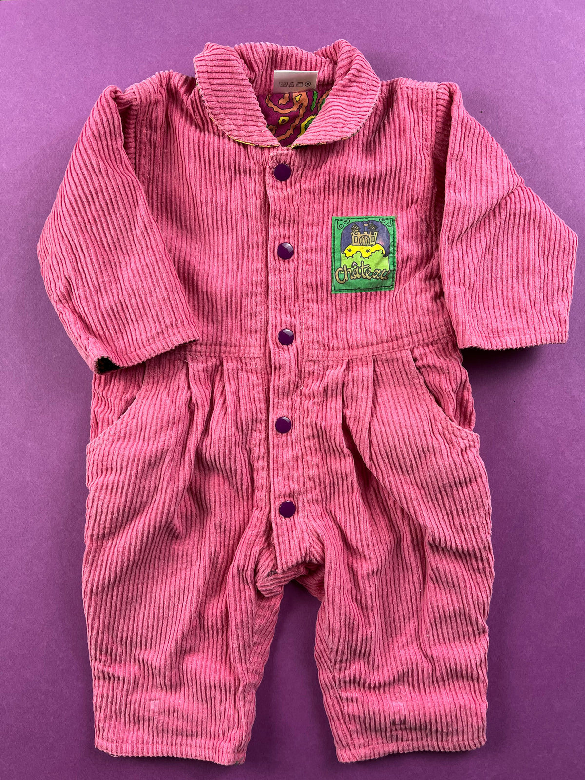 Combinaison en velours vintage rose 6 mois