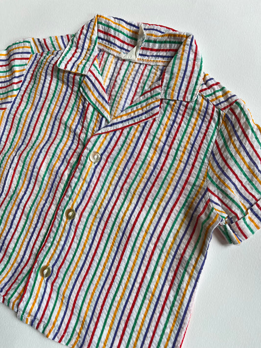 Chemise manches courtes rayée vintage 6 mois