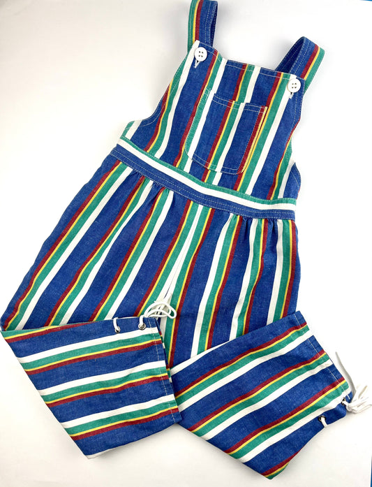 Salopette rayée bleue 2 ans