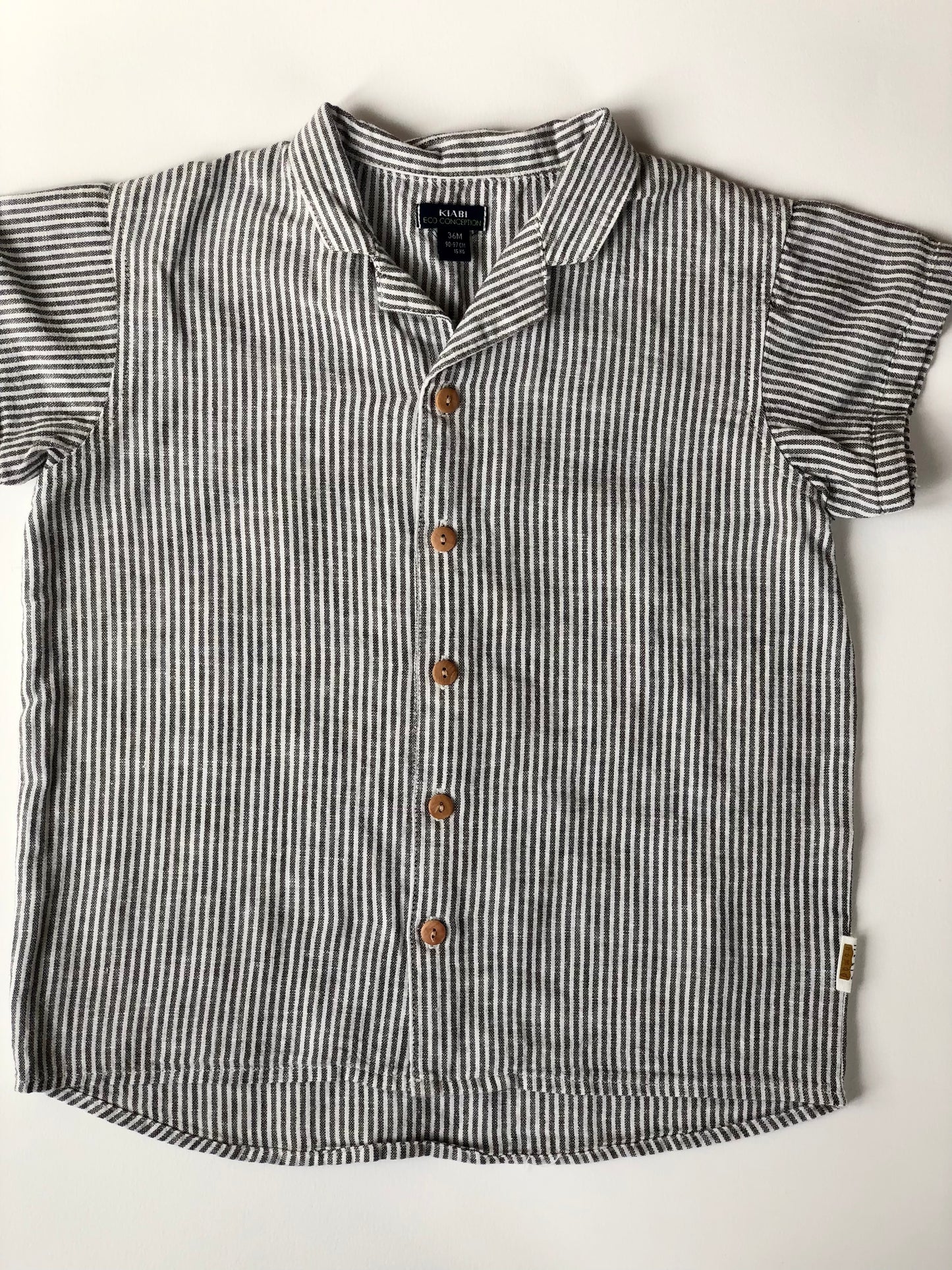 Chemise rayée blanc et gris Kiabi 3 ans