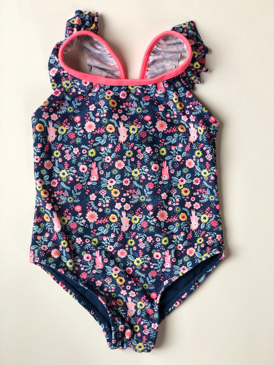 Maillot de bain bleu et rose à fleurs Tape à l’Oeil 18 mois