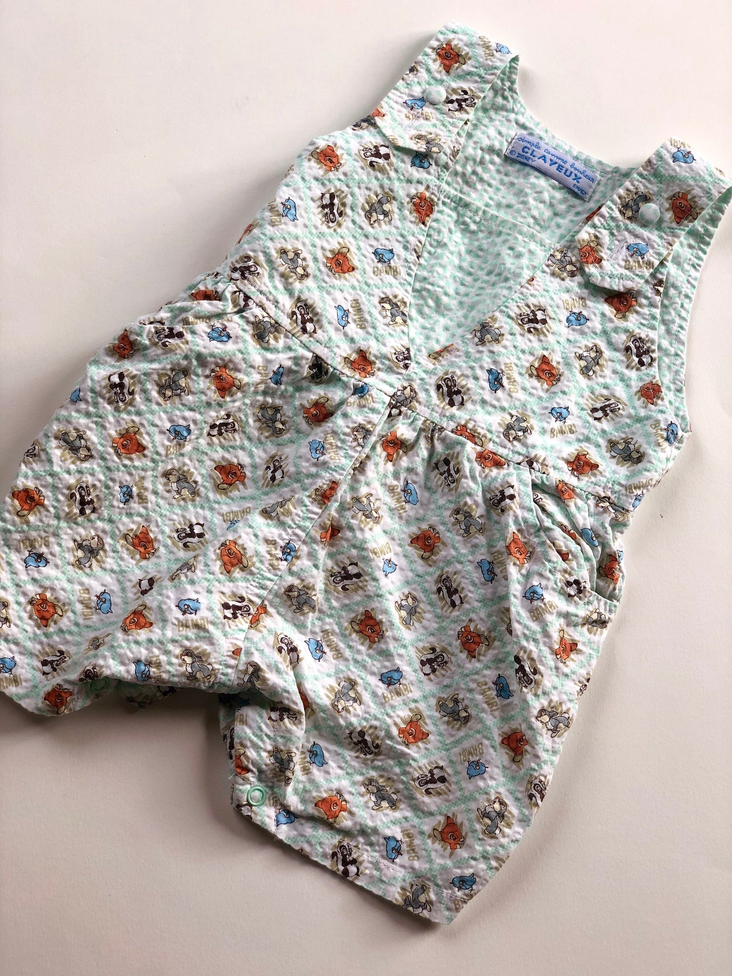 Salopette courte vintage Bambi Clayeux 6 mois