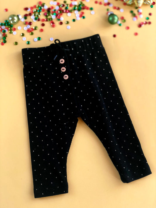 Legging texturé noir pois or Kiabi 3 mois