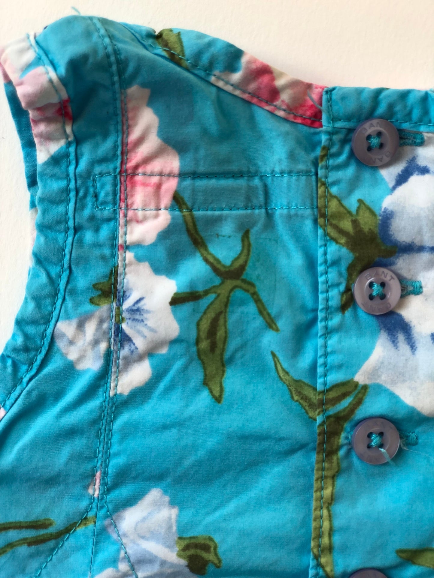 IMPARFAIT Robe à fleurs bleu et rose Gant 9 mois