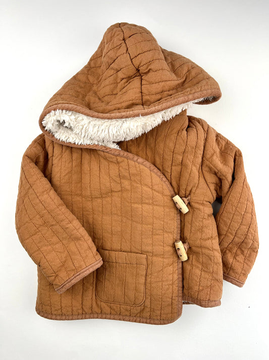 Manteau à capuche camel Zara 9 mois