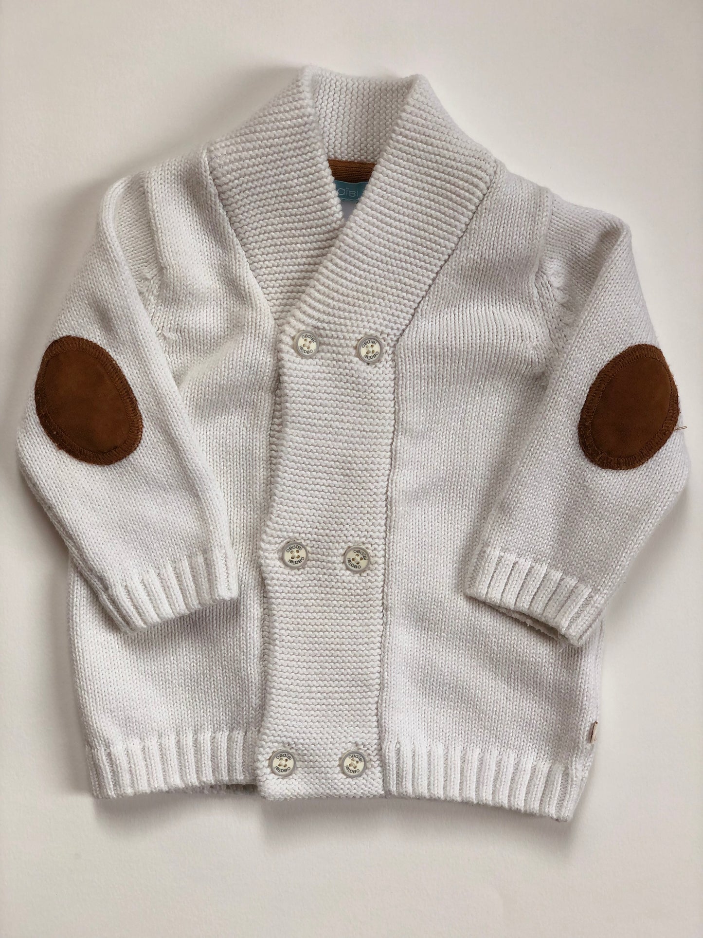 Gilet en mailles blanc Obaïbi 6 mois