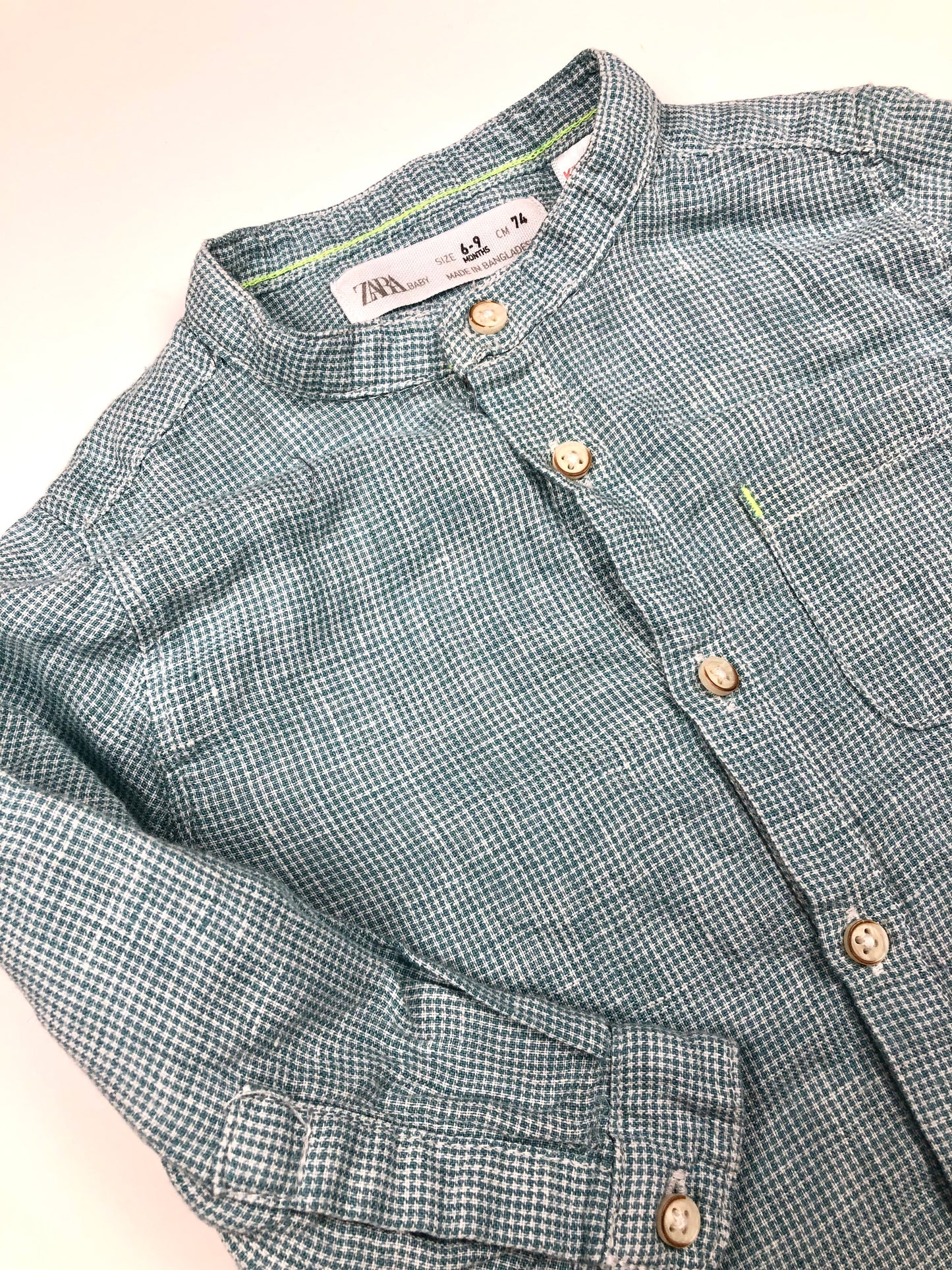 Chemise blanche et bleue Zara 9 mois