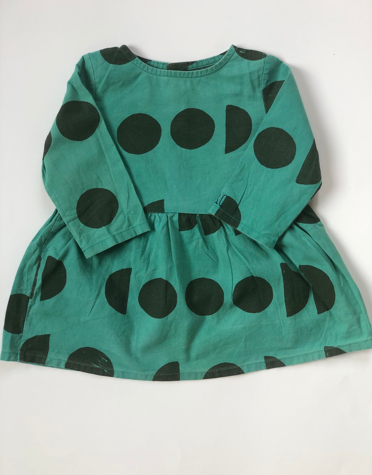 Robe verte à pois noir Bobo Choses 3-6 mois