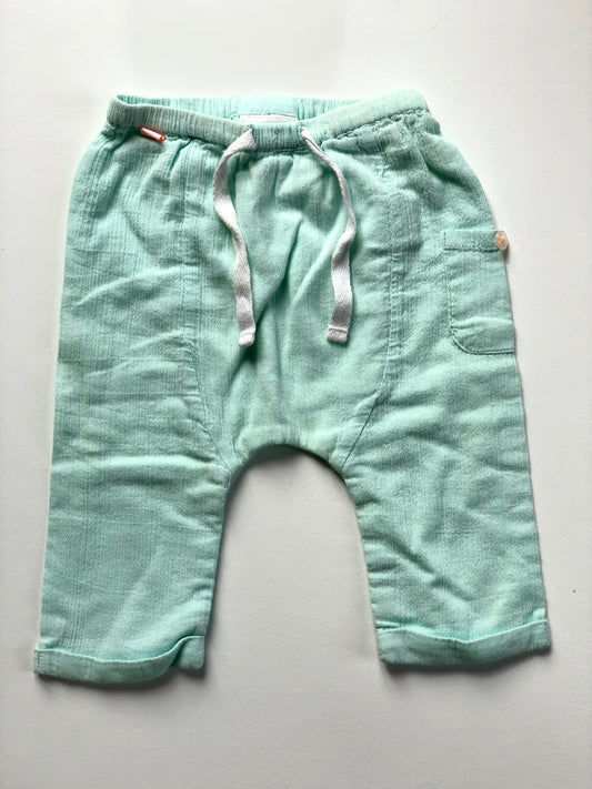 Pantalon en coton fin vert d’eau Tape à l’Oeil 3 mois