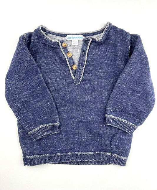 Pull fin bleu Vertbaudet 6 mois