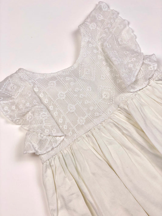 Robe blanche avec dentelle Tape à l’Oeil 9 mois