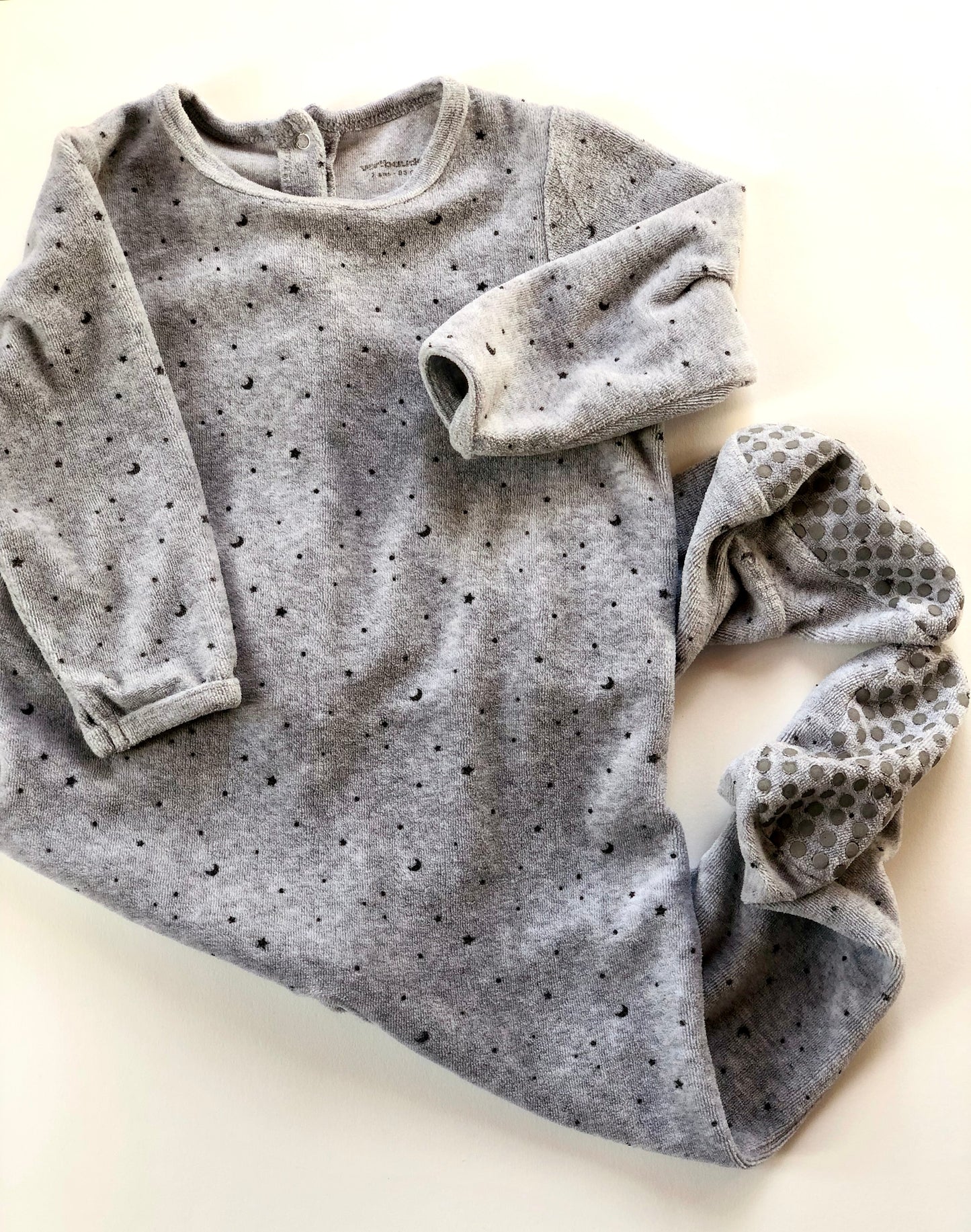 Pyjama « dors bien » en velours gris Vertbaudet 2 ans