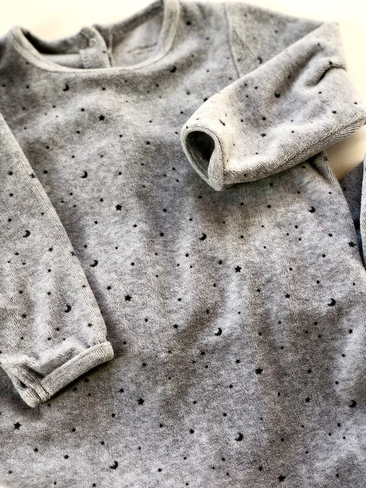 Pyjama « dors bien » en velours gris Vertbaudet 2 ans