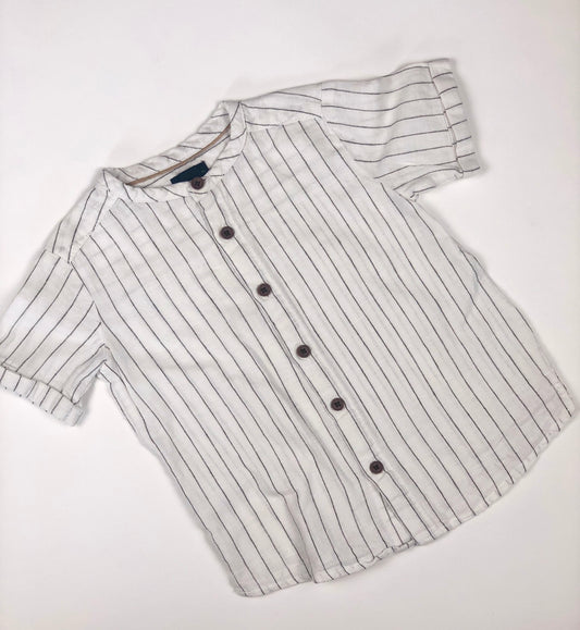 Chemise rayée blanche et noire  Kiabi 2 ans