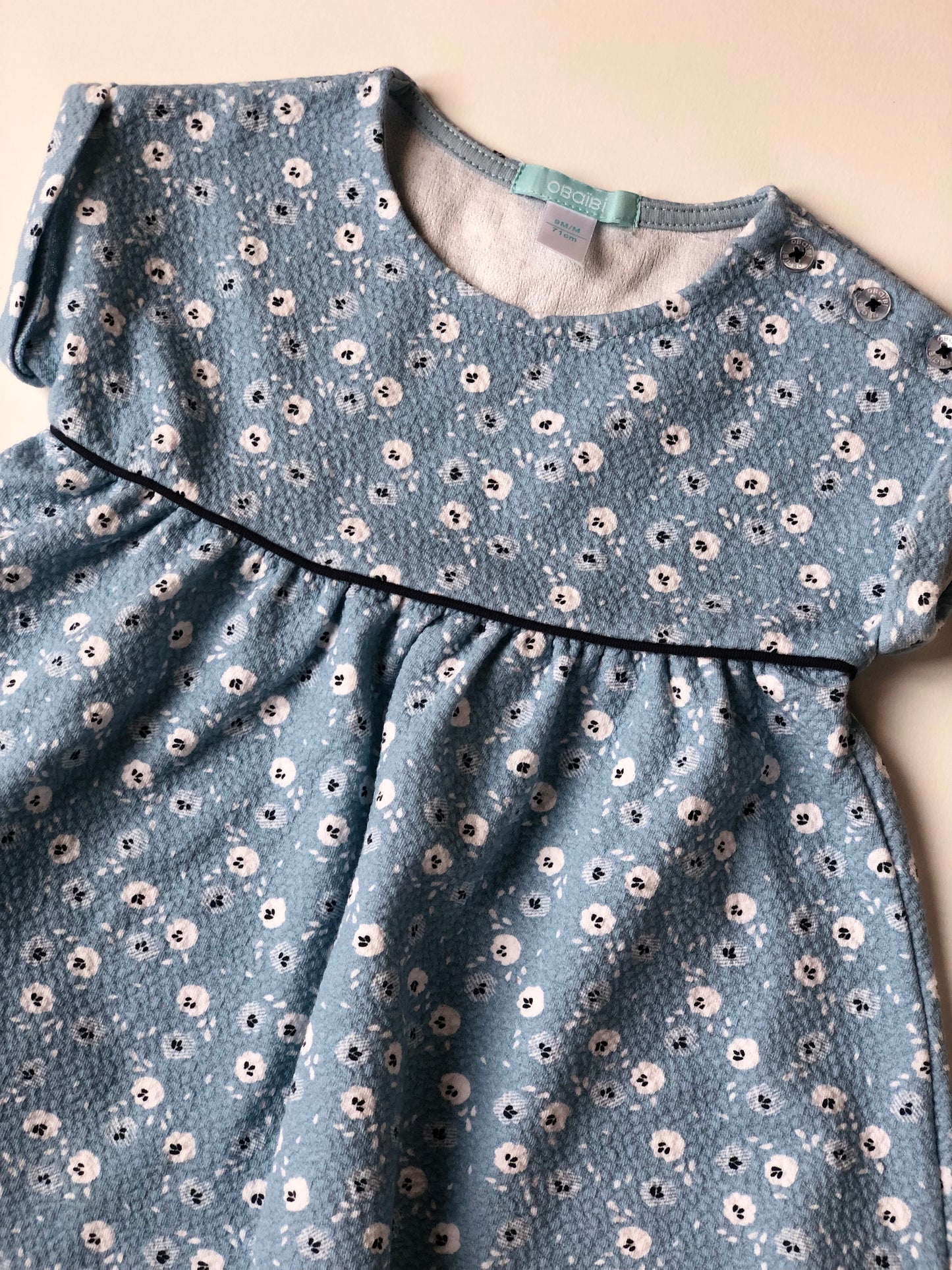 Robe bleue à fleurs Obaïbi 9 mois