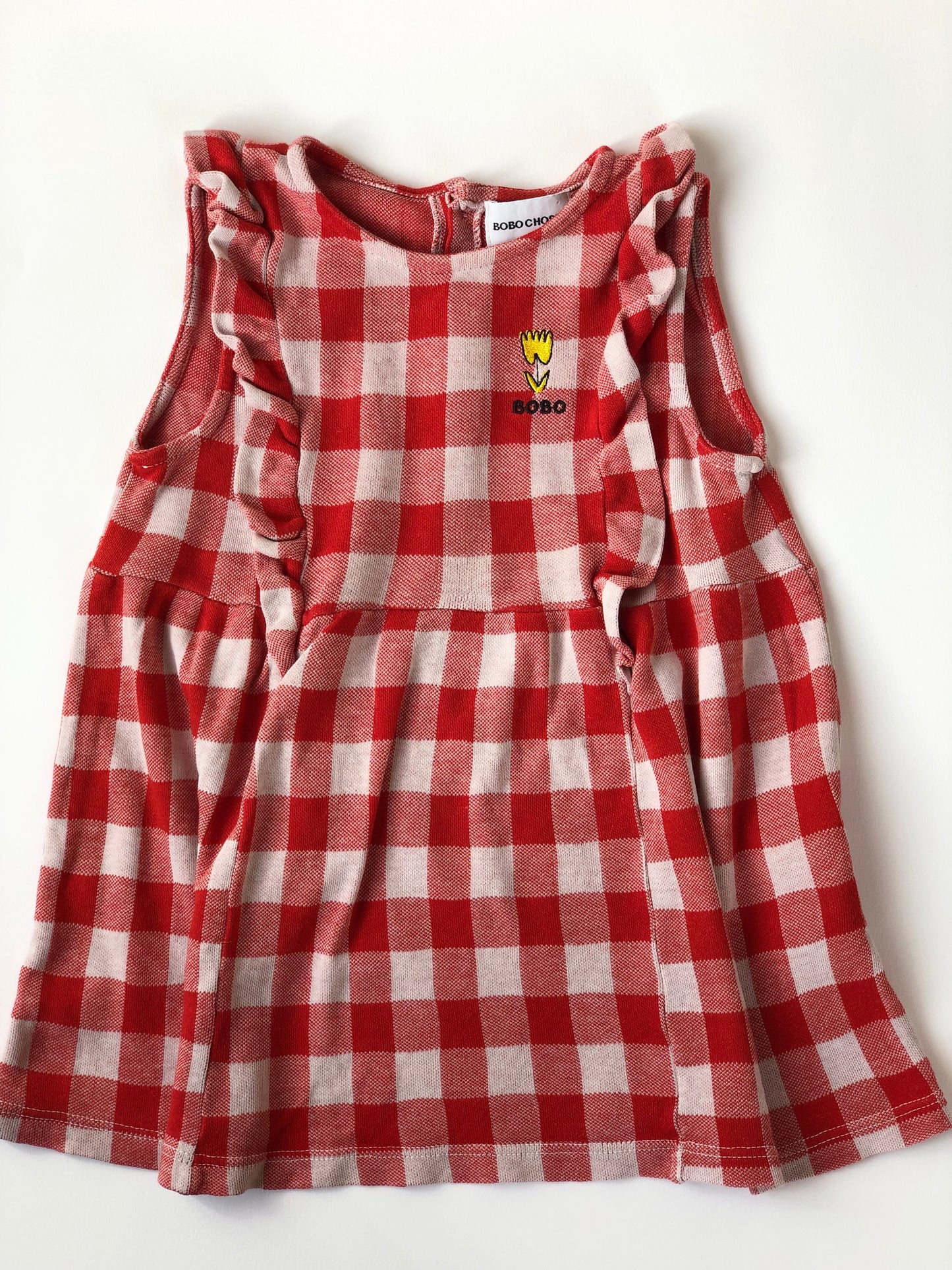 Robe à carreaux blanc et rouge Bobo Choses 18 mois