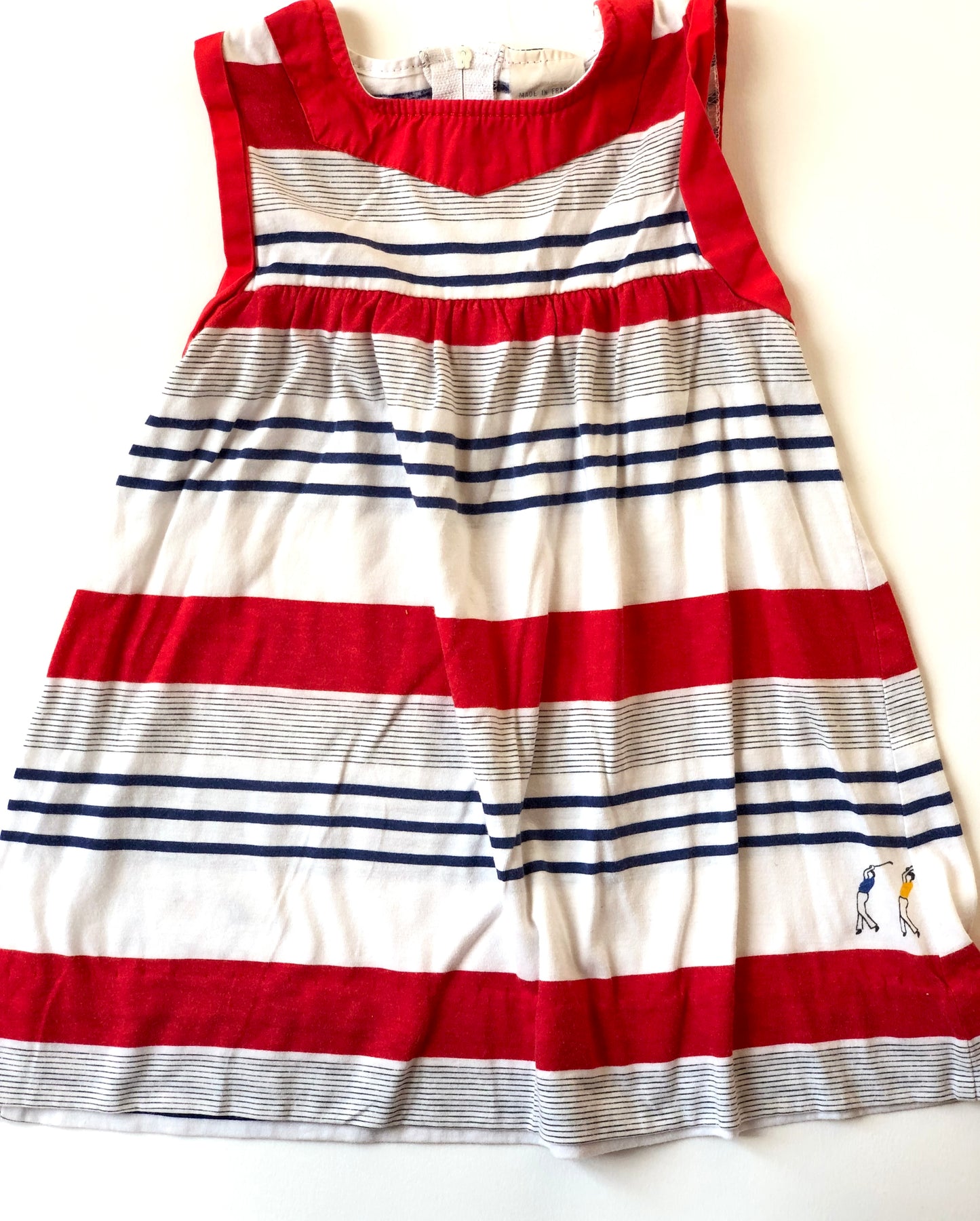 IMPARFAIT Robe sans manche rayée vintage Alphabet 3 ans