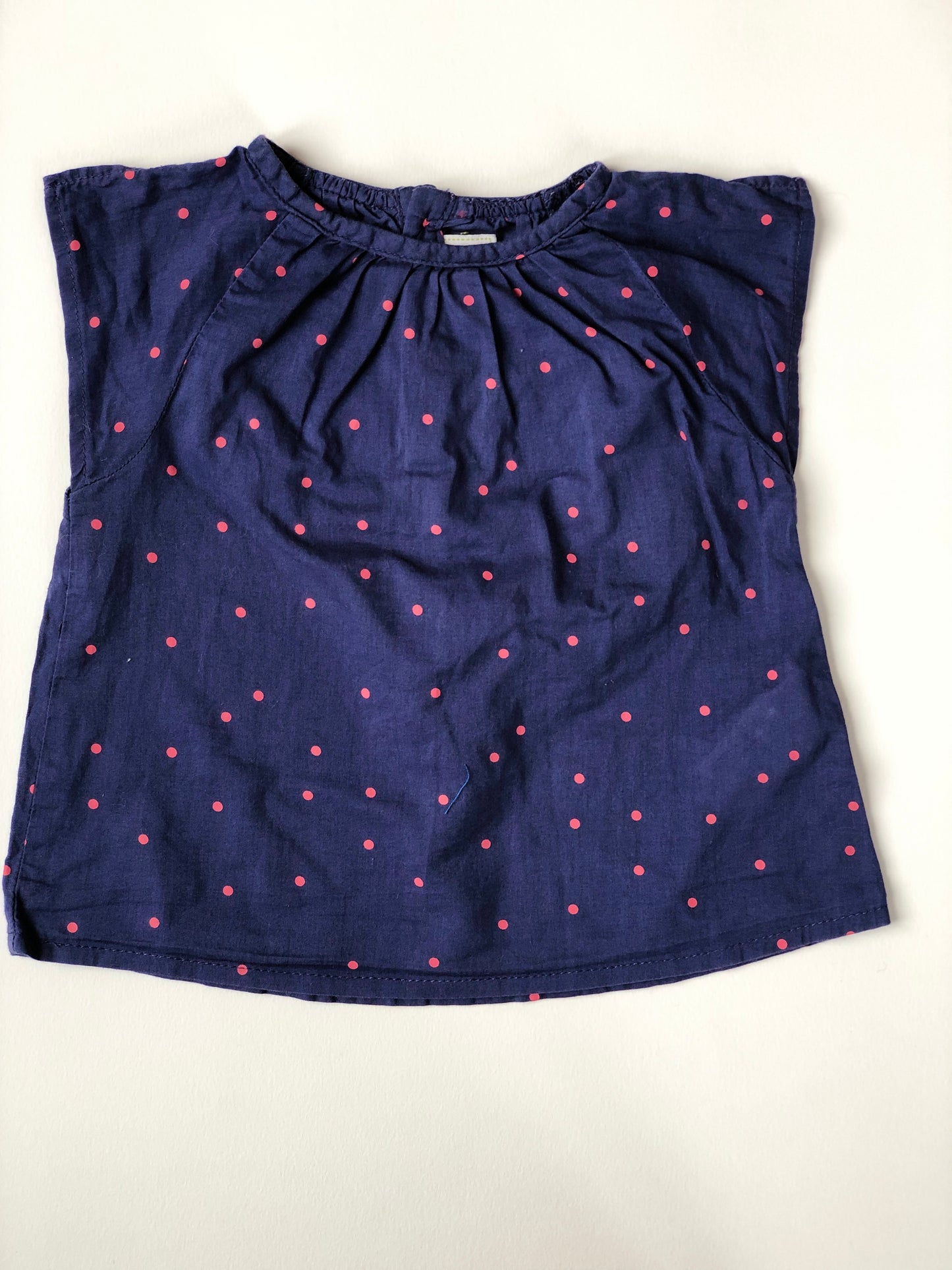 Blouse sans manche bleu et rose à pois Tape à l’Oeil 12 mois