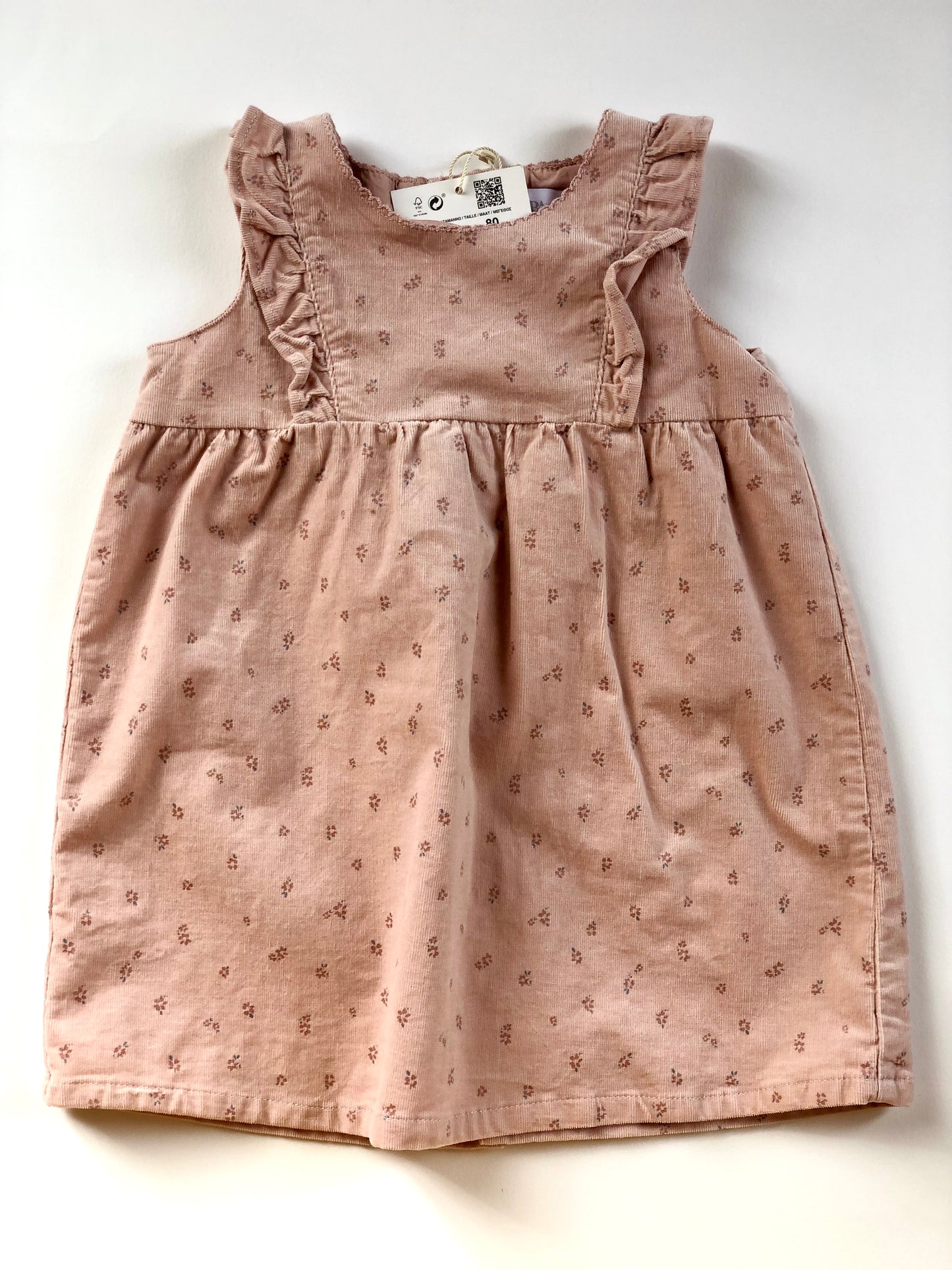 Robe en velours à fleurs rose Zara 12 mois