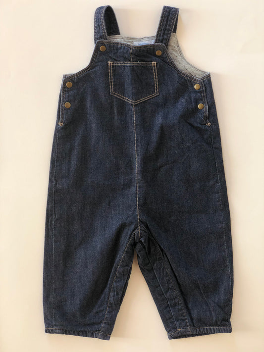 Salopette longue en denim bleue marine Bout’chou 6 mois