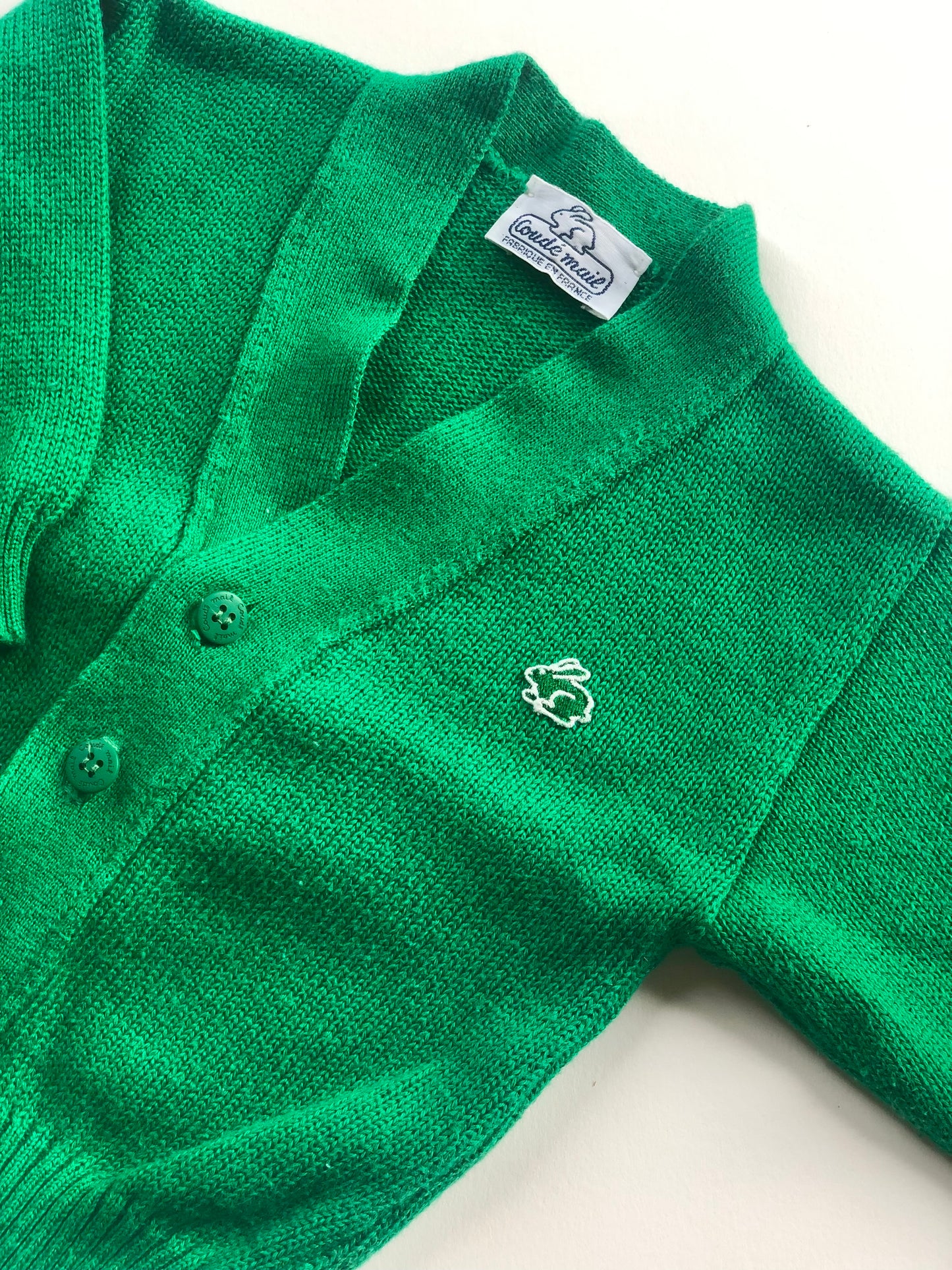 Gilet en mailles vert Coudémail vintage 6 mois