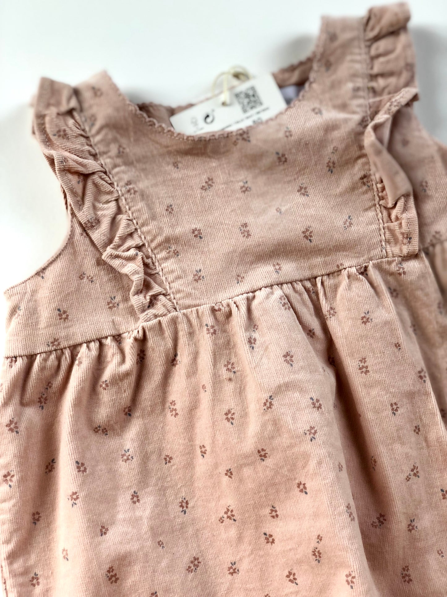 Robe en velours à fleurs rose Zara 12 mois