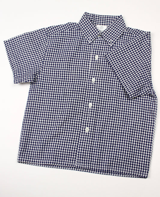 Chemise vichy blanc et bleu vintage Absorba 4 ans