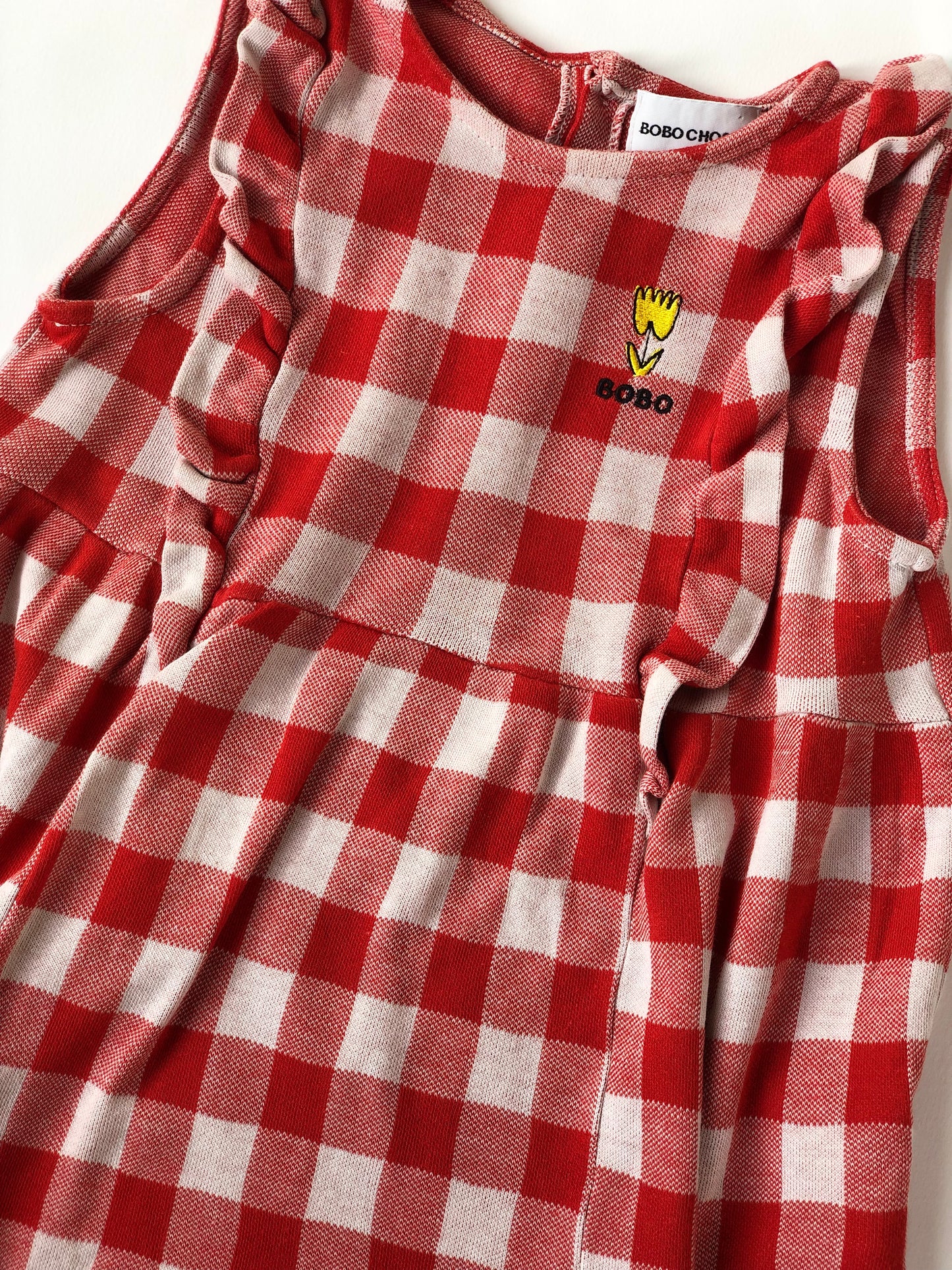 Robe à carreaux blanc et rouge Bobo Choses 18 mois