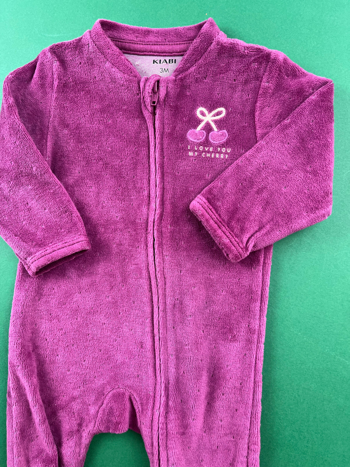 Pyjama en velours violet Kiabi 3 mois