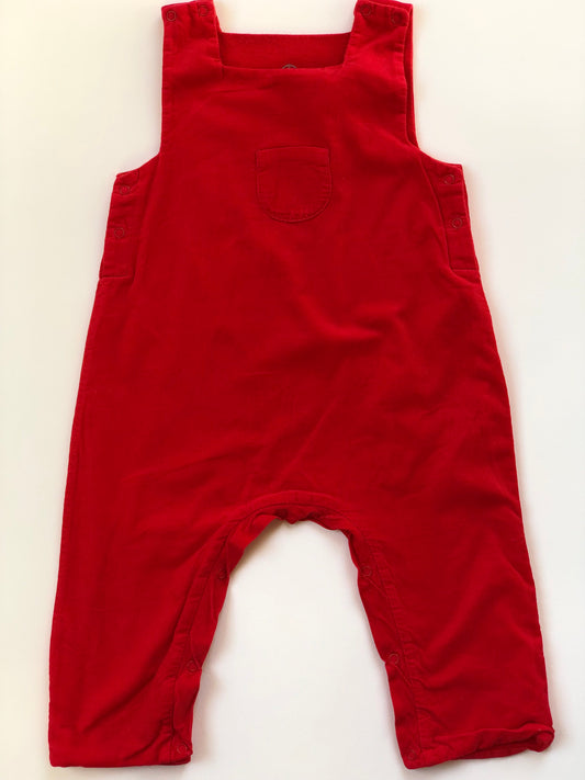 Salopette velours rouge Petit Bateau 6 mois