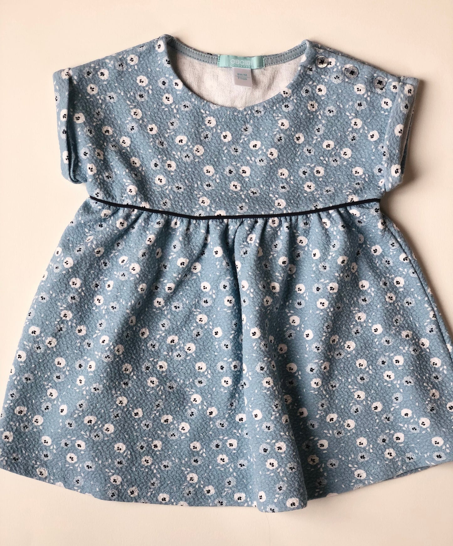 Robe bleue à fleurs Obaïbi 9 mois