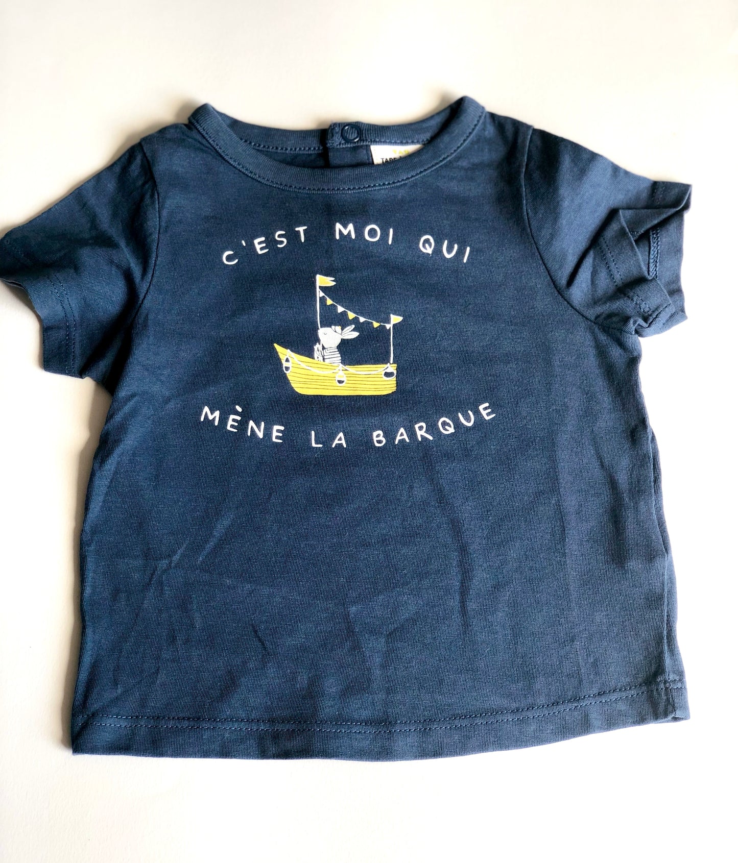 T-shirt bleu Tape à l’Oeil 6 mois