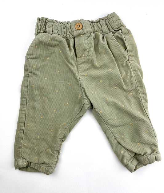 Pantalon en velours côtelé vert Vertbaudet 6 mois