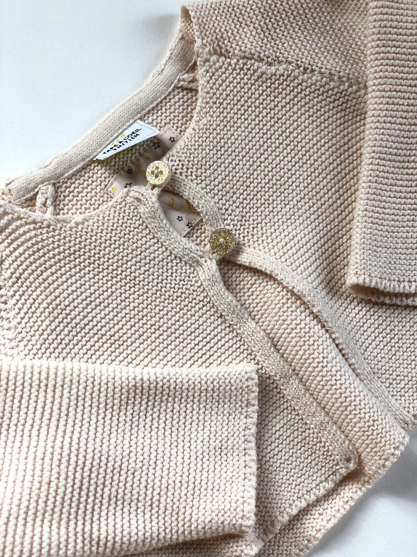 Gilet en mailles beige rosé Tape à l’Oeil 9 mois