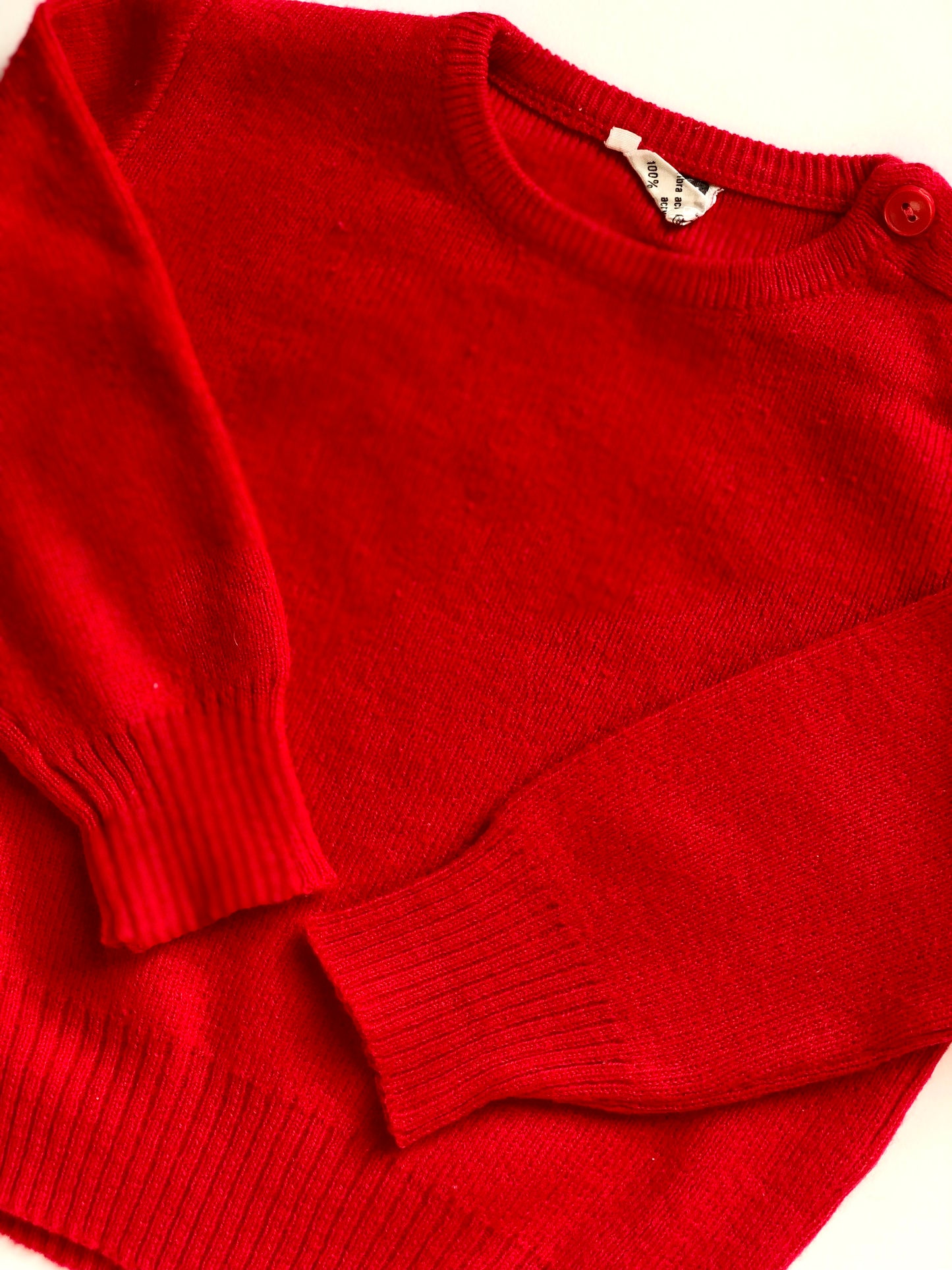 Pull en mailles rouge vintage Caylor 18 mois