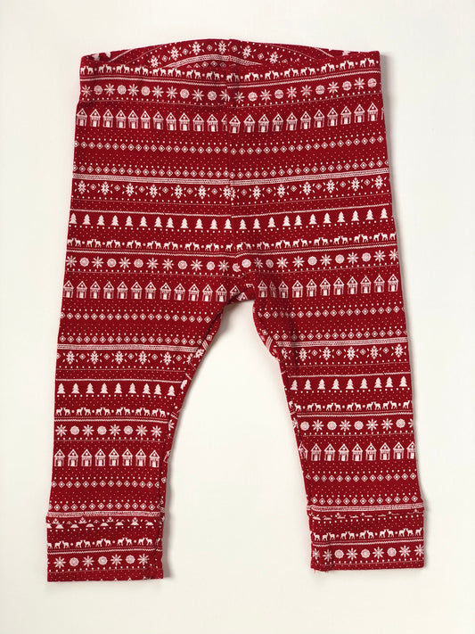 Legging de Noël rouge et blanc Kiabi 12 mois