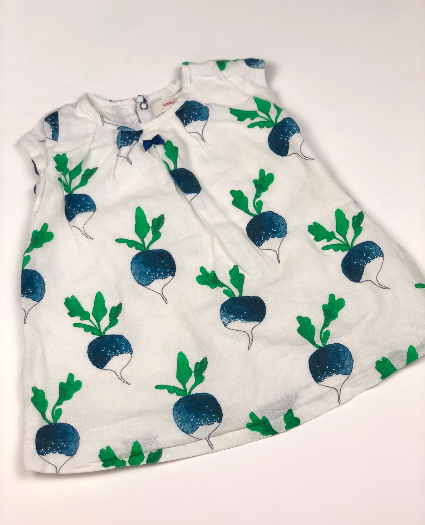 Robe blanche motifs radis Catimini 6 mois
