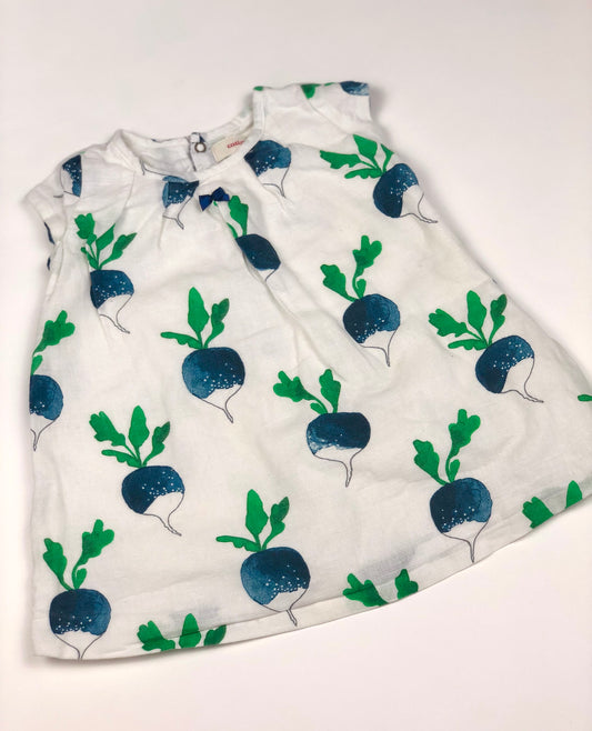 Robe blanche motifs radis Catimini 6 mois