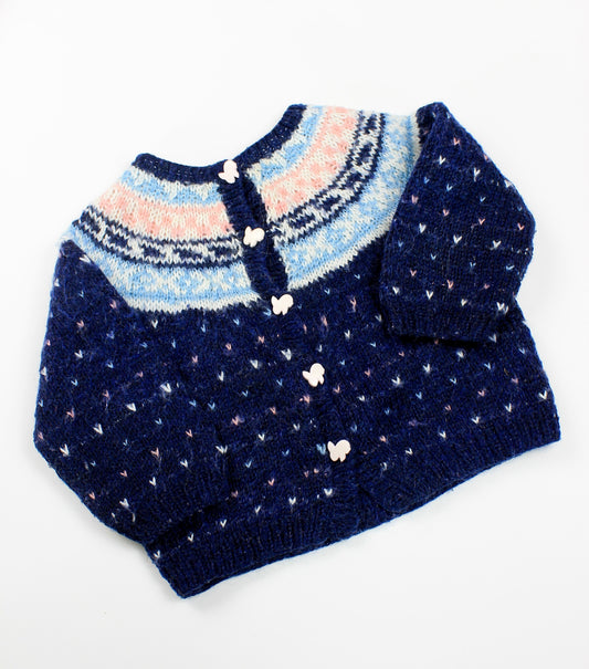 Gilet en mailles bleu vintage 12 mois